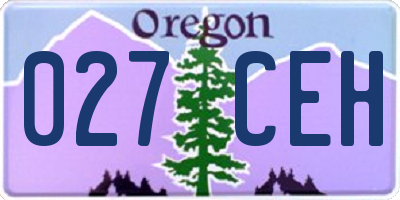 OR license plate 027CEH