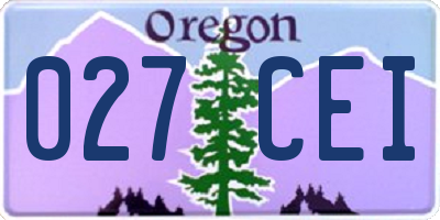 OR license plate 027CEI