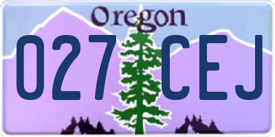OR license plate 027CEJ