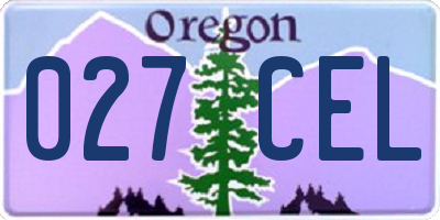 OR license plate 027CEL