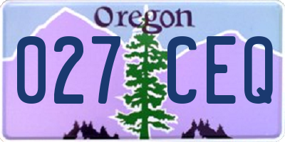 OR license plate 027CEQ