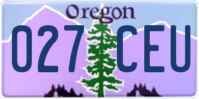OR license plate 027CEU