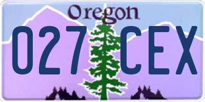 OR license plate 027CEX