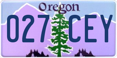 OR license plate 027CEY