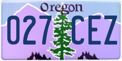 OR license plate 027CEZ