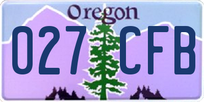 OR license plate 027CFB