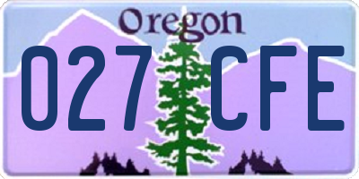 OR license plate 027CFE