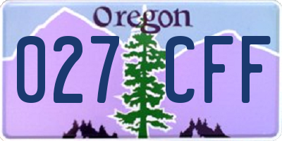 OR license plate 027CFF