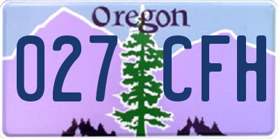 OR license plate 027CFH