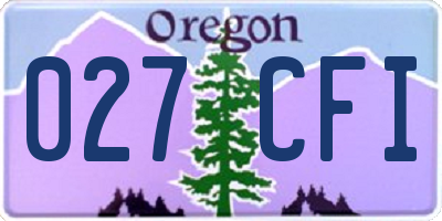 OR license plate 027CFI