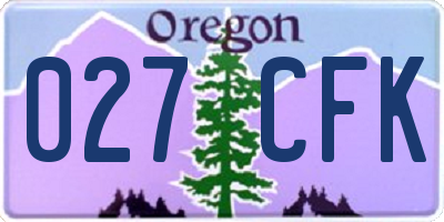 OR license plate 027CFK