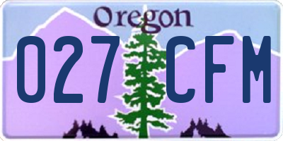 OR license plate 027CFM