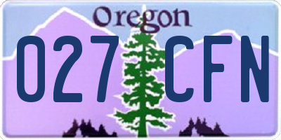 OR license plate 027CFN