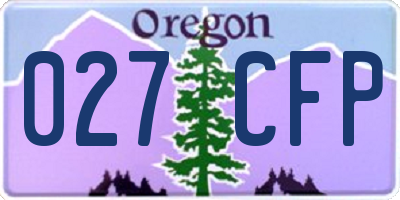 OR license plate 027CFP