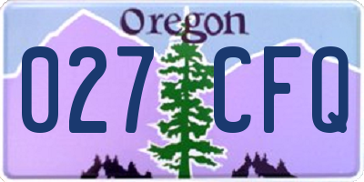OR license plate 027CFQ