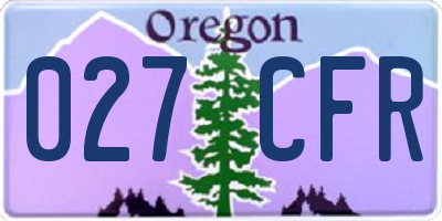 OR license plate 027CFR