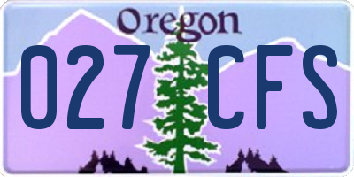 OR license plate 027CFS