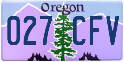 OR license plate 027CFV