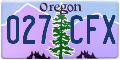 OR license plate 027CFX