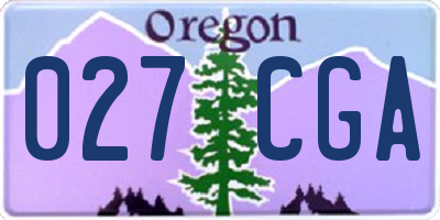 OR license plate 027CGA