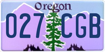 OR license plate 027CGB