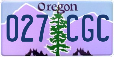 OR license plate 027CGC