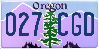 OR license plate 027CGD