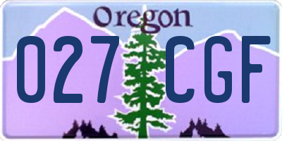 OR license plate 027CGF
