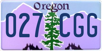 OR license plate 027CGG