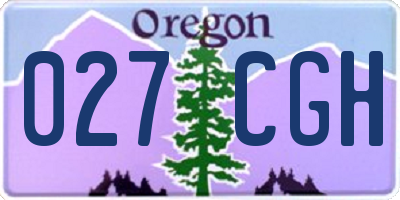 OR license plate 027CGH