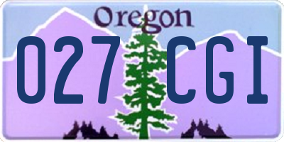 OR license plate 027CGI