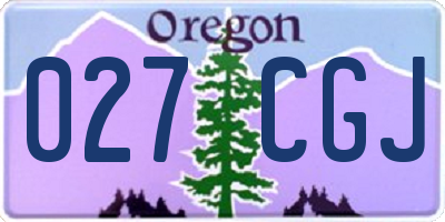 OR license plate 027CGJ