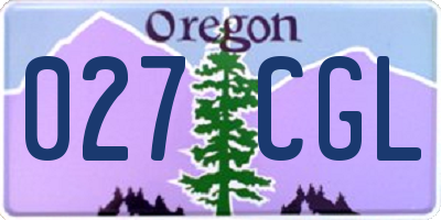 OR license plate 027CGL