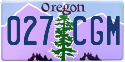 OR license plate 027CGM