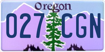 OR license plate 027CGN