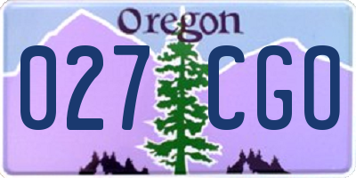 OR license plate 027CGO