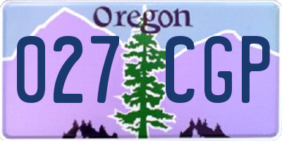 OR license plate 027CGP