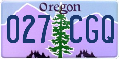 OR license plate 027CGQ