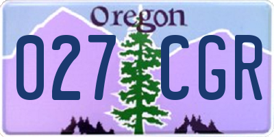 OR license plate 027CGR