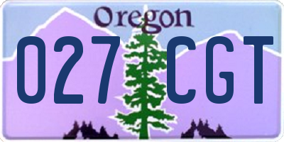 OR license plate 027CGT