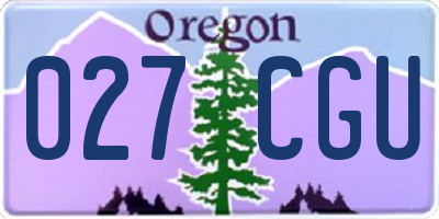 OR license plate 027CGU