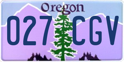 OR license plate 027CGV