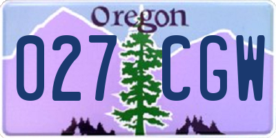 OR license plate 027CGW