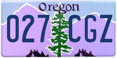 OR license plate 027CGZ
