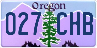 OR license plate 027CHB