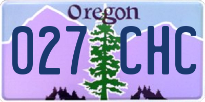 OR license plate 027CHC