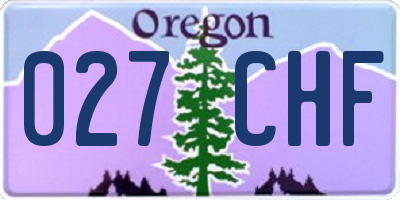 OR license plate 027CHF