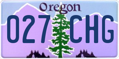OR license plate 027CHG