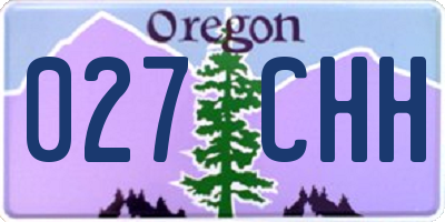 OR license plate 027CHH