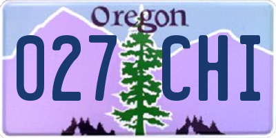 OR license plate 027CHI